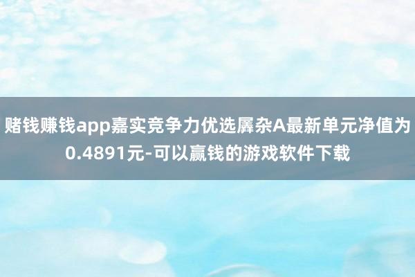 赌钱赚钱app嘉实竞争力优选羼杂A最新单元净值为0.4891元-可以赢钱的游戏软件下载